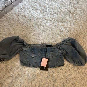 Pretty Little Thing denim top brand new with tags
